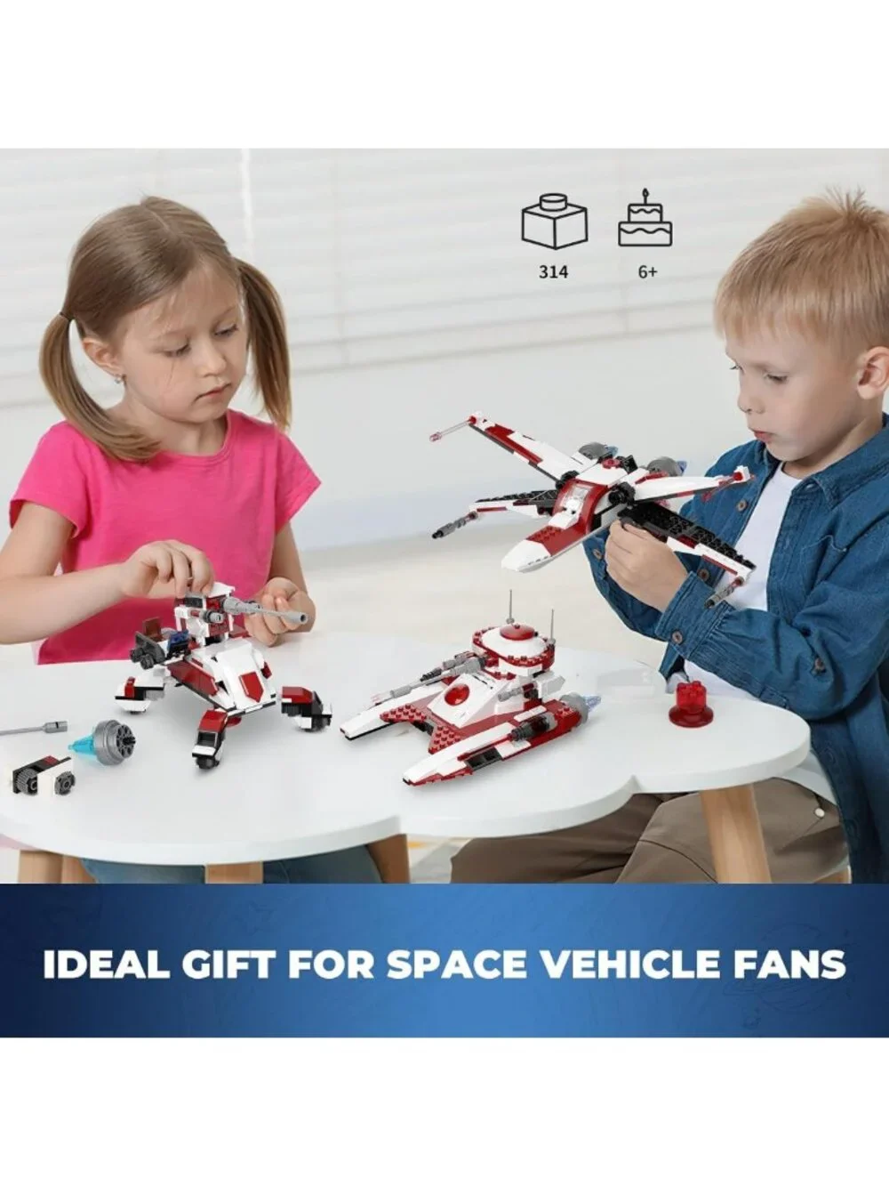3-in-1 Space Vehicle Building Set - Fighter, Battle Tank & Cannon Toy for Kids